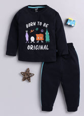 Boys' Printed Cotton T-Shirts with Jogger Set