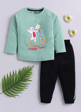 Printed Cotton T-Shirts with Jogger Set