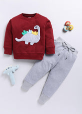 Boys' Printed Cotton T-Shirts with Jogger Set