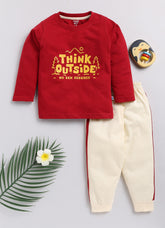 Boys' Printed Cotton T-Shirts with Jogger Set
