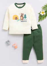Boys' Printed Cotton T-Shirts with Jogger Set