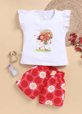 Toonyport Girls' Charming Floral Clothing Set