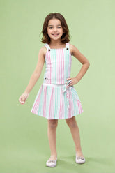 Toonyport Girls Striped Skirt & Top Set