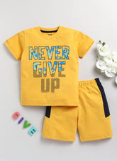 Boys' Printed Cotton T-Shirts and Shorts Set