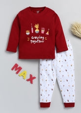 Girls' Printed Cotton T-Shirts with Jogger Set