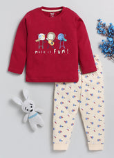 Boys' Printed Cotton T-Shirts with Jogger Set