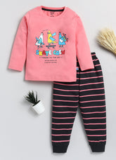 Boys' Printed Cotton T-Shirts with Jogger Set