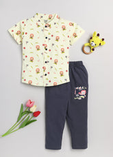 Toonyport Knitted Cute Printed Top Bottom Clothing Set for Boys