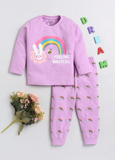 Toonyport Full Sleeves Magical Rainbow Printed Set For Girls