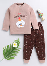Girls' Printed Cotton T-Shirts with Jogger Set