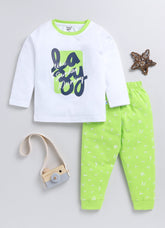 Girls' Printed Cotton T-Shirts with Jogger Set