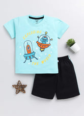 Toonyport Space Theme Cotton T-Shirt & Shorts Summer Set For Boys