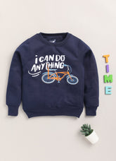 Toonyport New Collection Graphic Printed Winterwear Sweatshirt for Girls - Blue