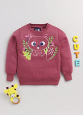 Toonyport New Collection Graphic Printed Winterwear Sweatshirt for Girls - Pink