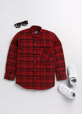 Toonyport Pure Cotton Full Sleeve Checkered Shirt for Boys