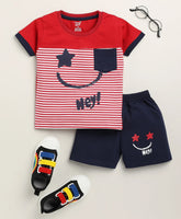 Toonyport Graphic Printed Cotton T-Shirt & Shorts Summer Set For Boys