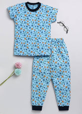 Toonyport Comfortable Kids' Floral Printed Pure Cotton T-Shirt With Jogger