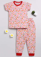 Toonyport Comfortable Kids' Floral Printed Pure Cotton T-Shirt With Jogger
