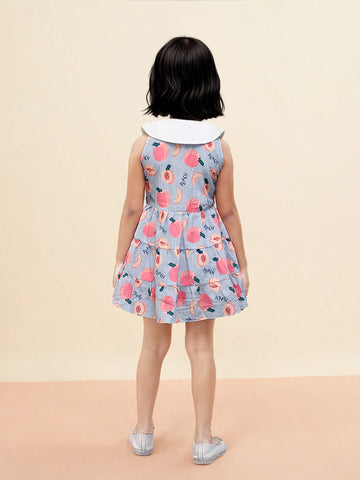 Toonyport Girls Printed Fit & Flare Dress