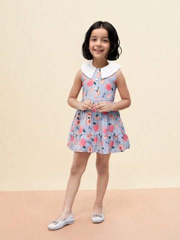 Toonyport Girls Printed Fit & Flare Dress