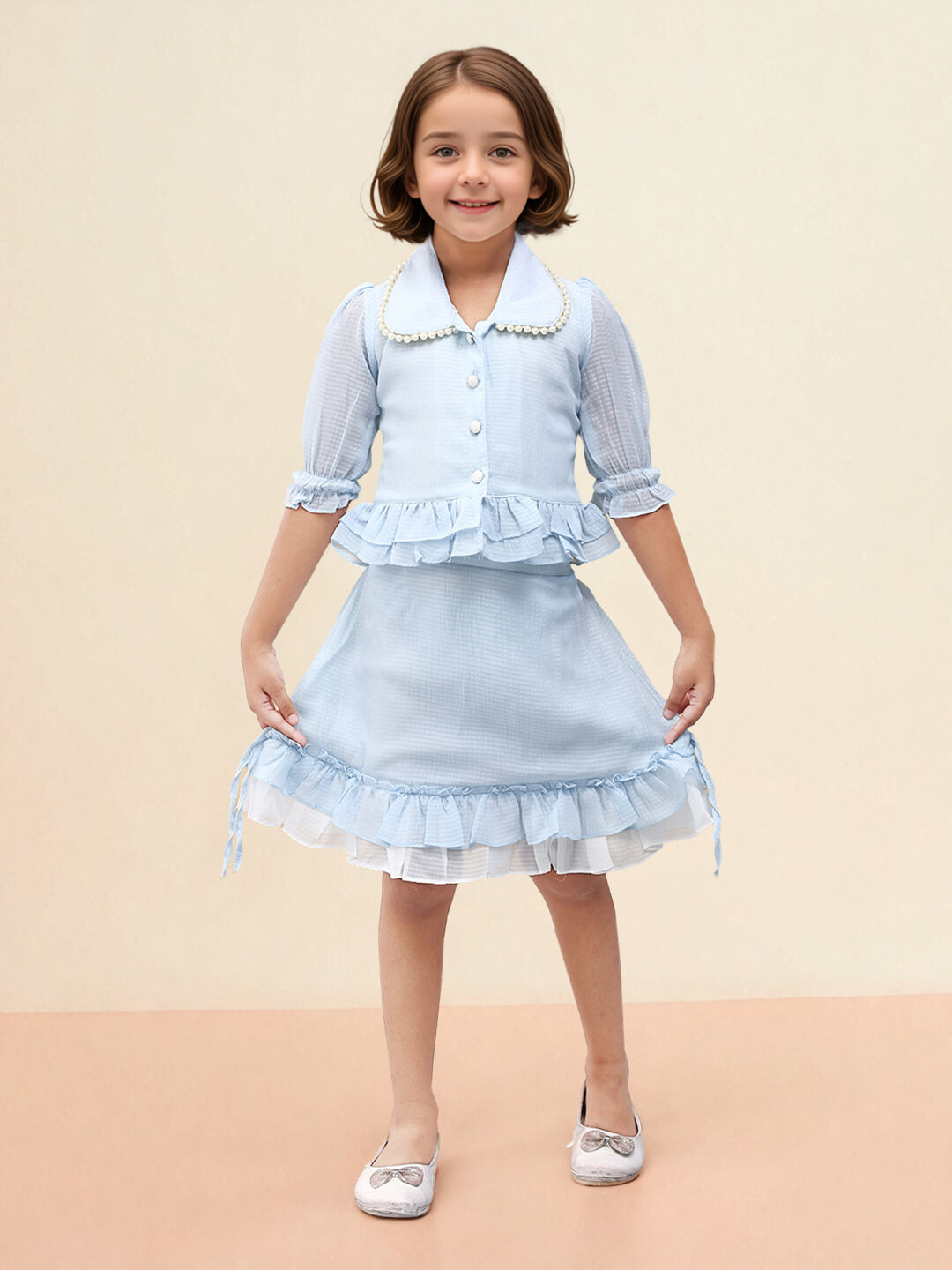 Toonyport Girls Ruffled Skirt & Top Set