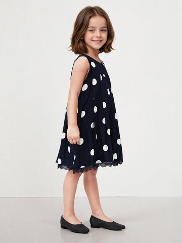 Toonyport Girls' Black Polka Dot Fit and Flare Dress