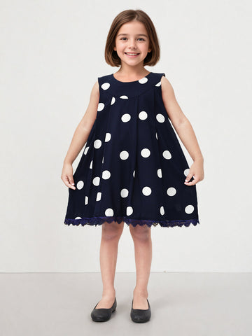 Toonyport Girls' Black Polka Dot Fit and Flare Dress