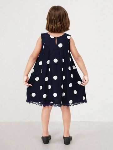 Toonyport Girls' Black Polka Dot Fit and Flare Dress