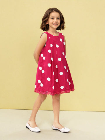 Toonyport Girls' Polka Dot Fit and Flare Dress