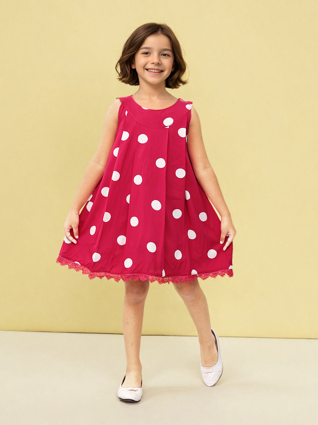 Toonyport Girls' Polka Dot Fit and Flare Dress