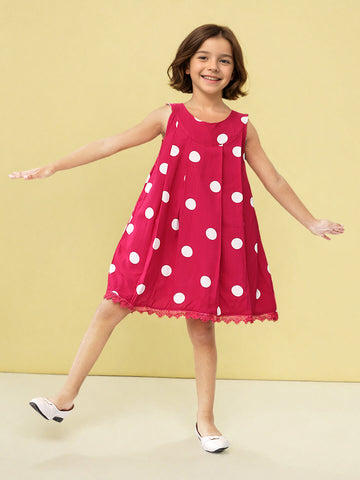 Toonyport Girls' Polka Dot Fit and Flare Dress