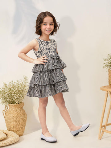 Toonyport Girls' Layered Fit-and-Flare Dress