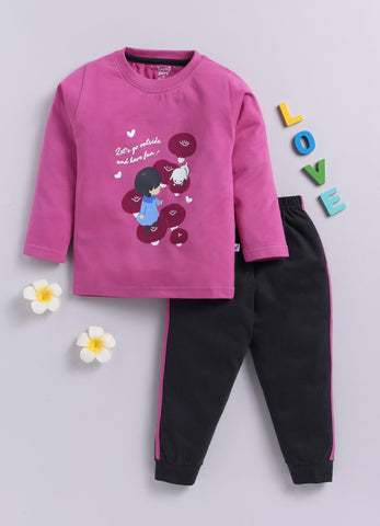 Printed Cotton T-Shirts with Jogger Set