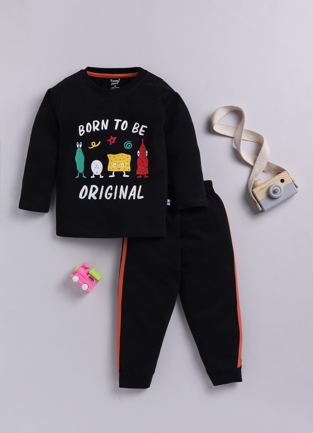 Boys' Printed Cotton T-Shirts with Jogger Set