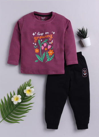 Printed Cotton T-Shirts with Jogger Set