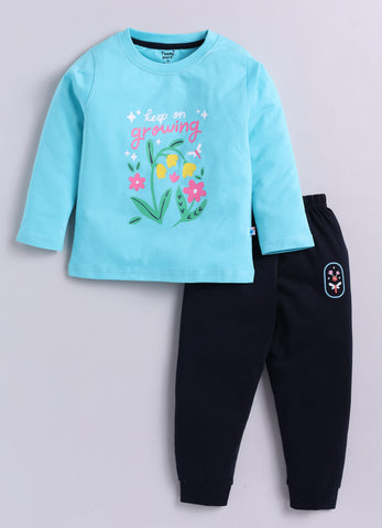 Printed Cotton T-Shirts with Jogger Set