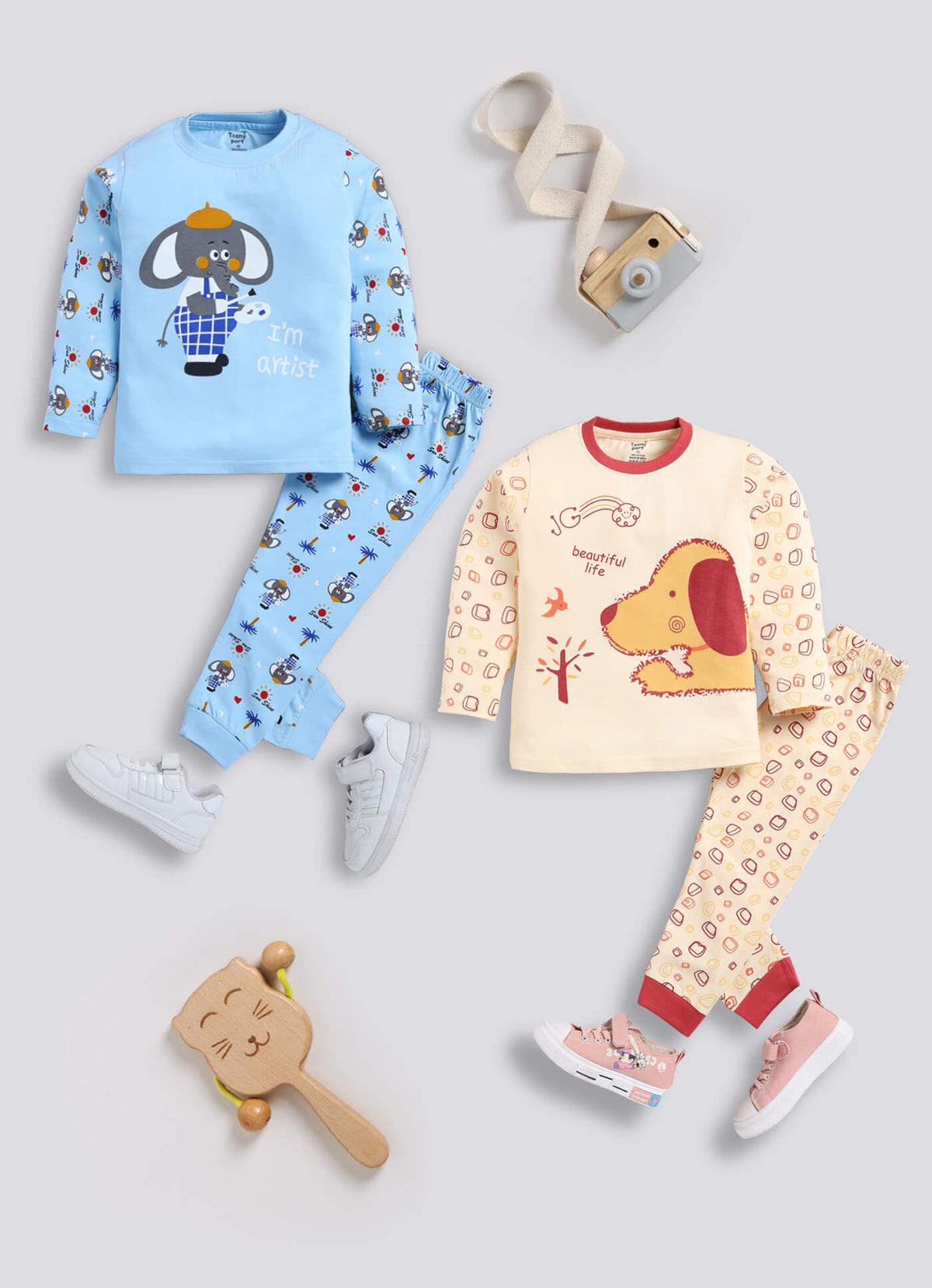 Toonyport Boys' Cute Animal Printed Comfy Clothing Set