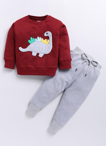 Boys' Printed Cotton T-Shirts with Jogger Set