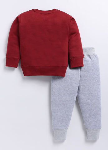 Boys' Printed Cotton T-Shirts with Jogger Set