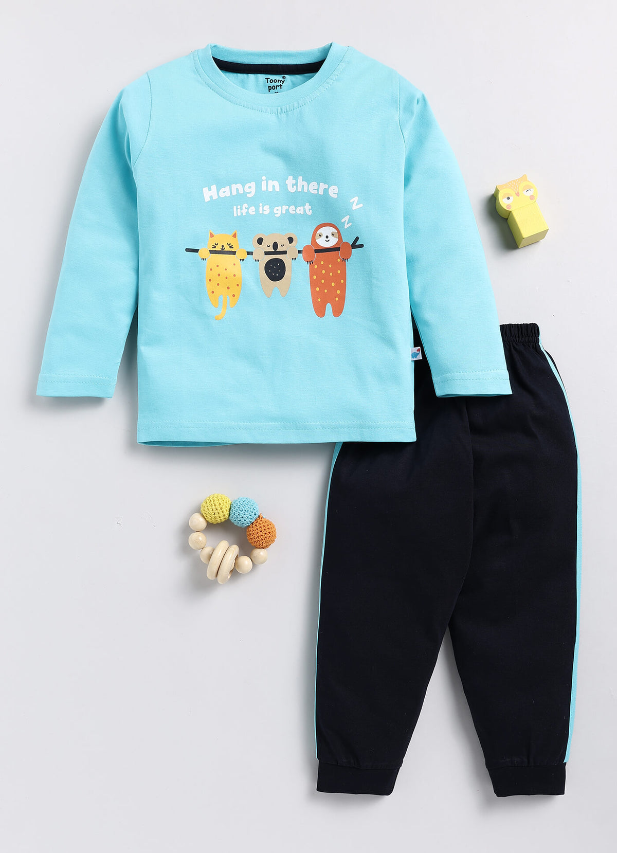 Boys' Printed Cotton T-Shirts with Jogger Set