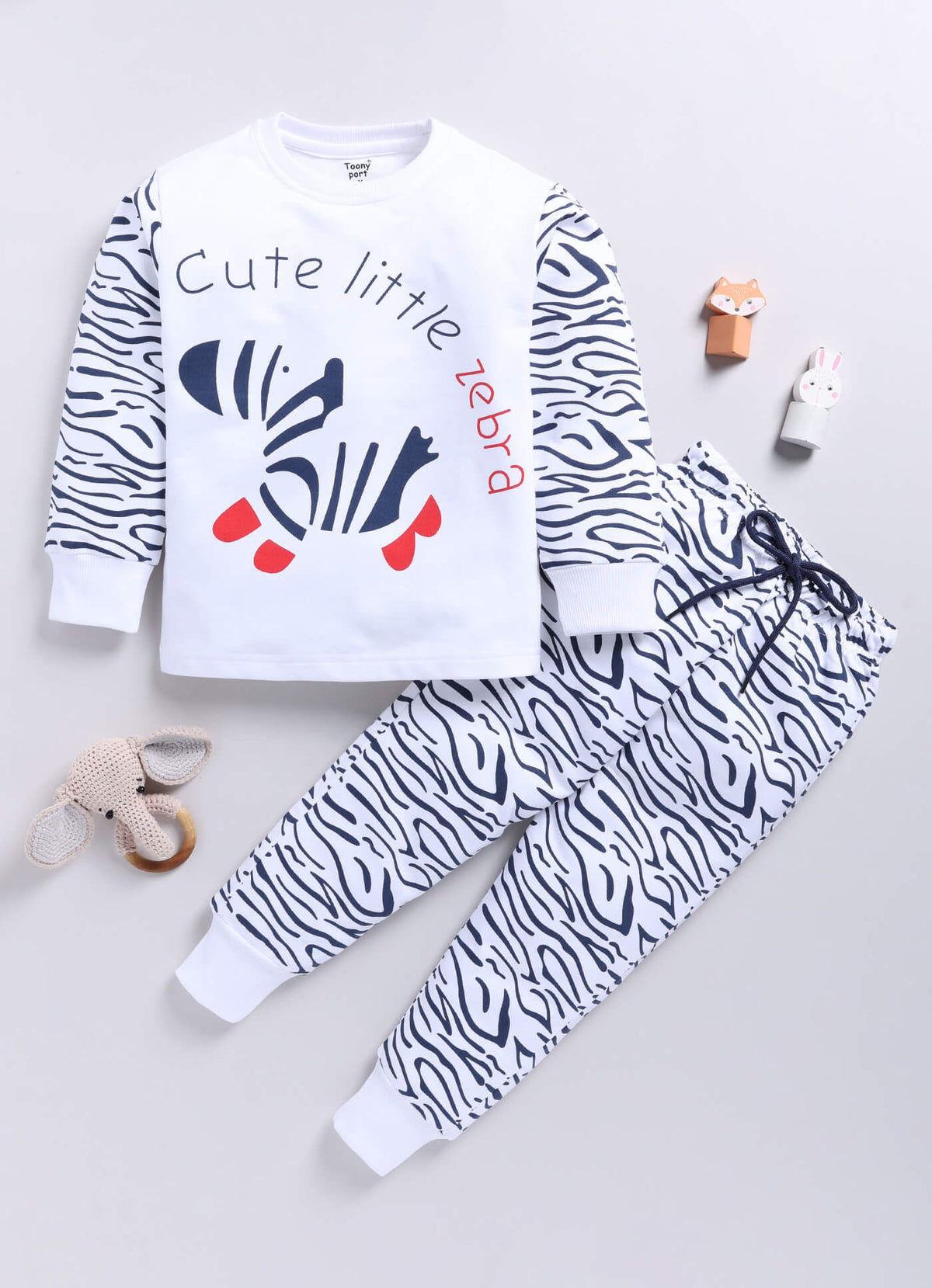 Toonyport Cute Little Zebra Printed Co-Ord Set