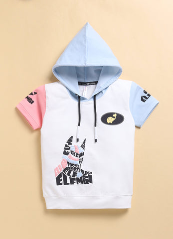 Boys' Trendy Color-blocked Hooded Co-ord Set