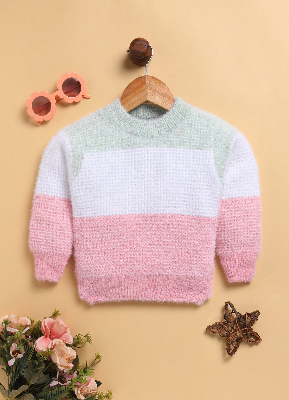 Toonyport Cute Pastel Striped Woolen Sweater