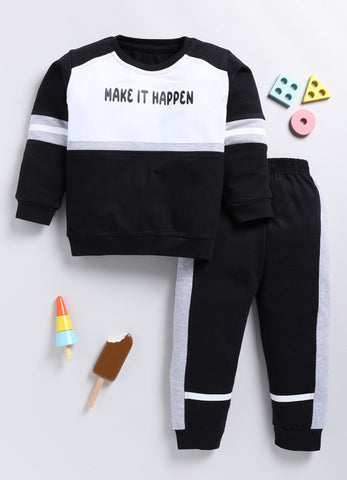 Boys' Printed Cotton T-Shirts with Jogger Set