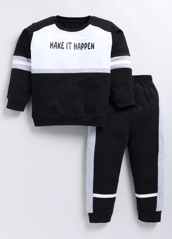 Boys' Printed Cotton T-Shirts with Jogger Set