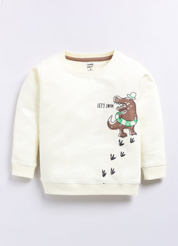 Toonyport Boys' Cute Dino Printed Comfy Sweatshirt with Jogger Set
