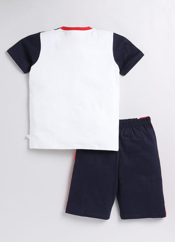 Boys' Printed Cotton T-Shirts and Shorts Set