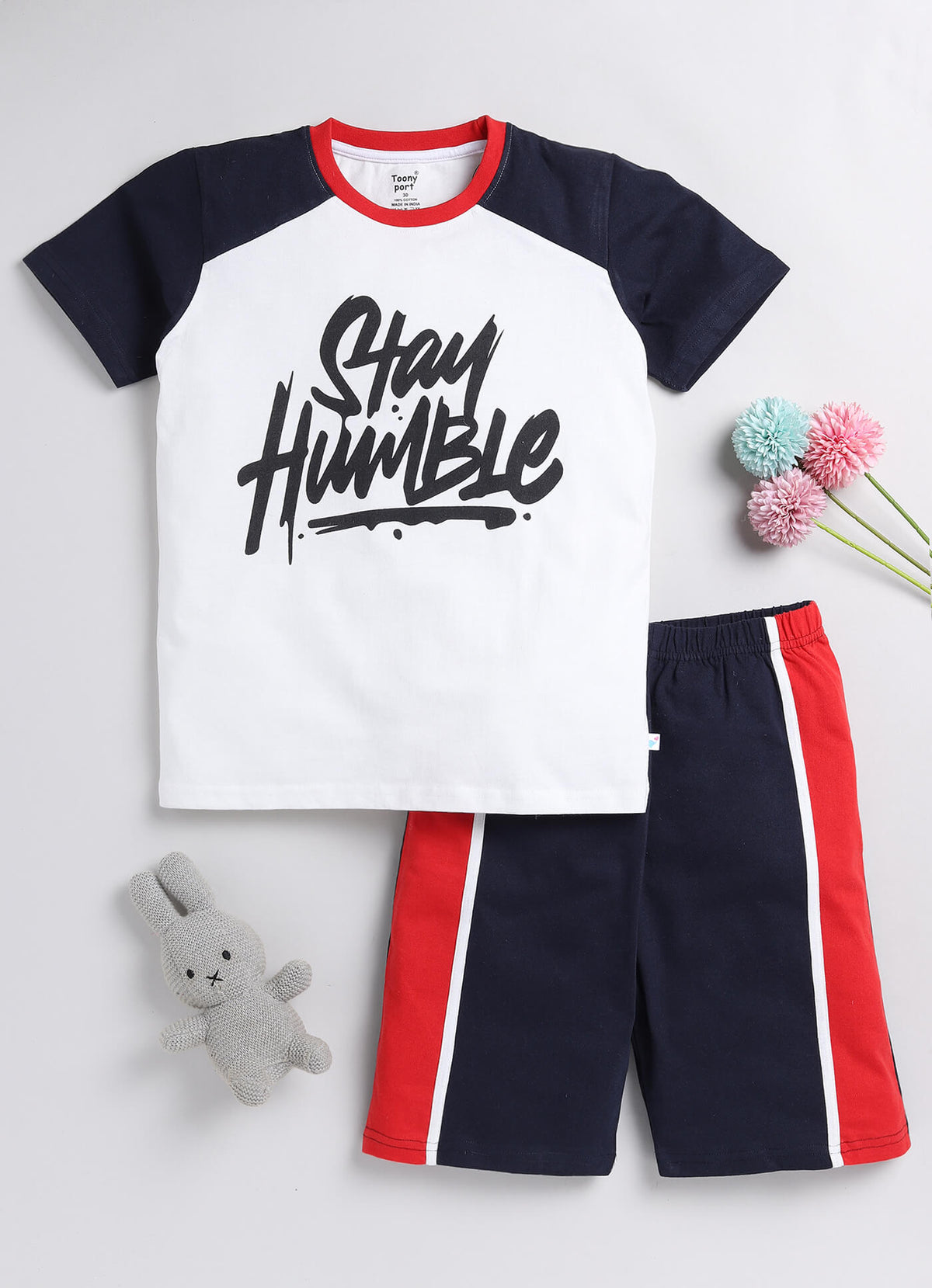 Boys' Printed Cotton T-Shirts and Shorts Set