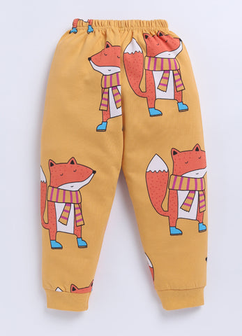 Toonyport Boys' Cute Fox Printed Comfy Sweatshirt with Jogger Set