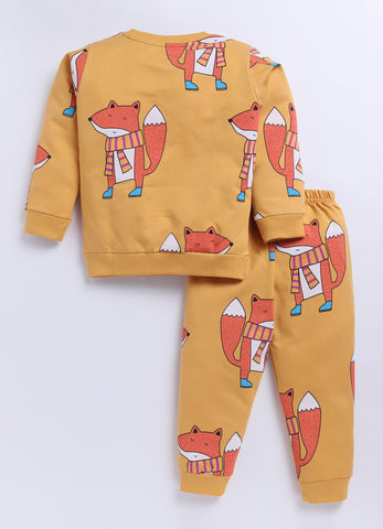 Toonyport Boys' Cute Fox Printed Comfy Sweatshirt with Jogger Set